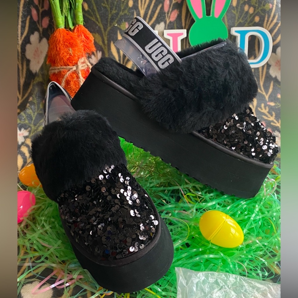 UGG Black Sequin Platform DISQUETTES